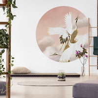 Taupe Tsuru – Circle Standard Wallpaper