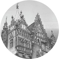 Town Hall B&W – Tapeta Koło Standard