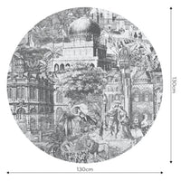 Gulliver Grey – Tapeta Koło Standard