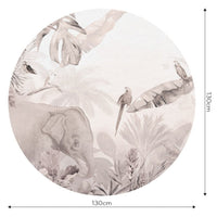 Jungle Beige I – Tapeta Koło Standard