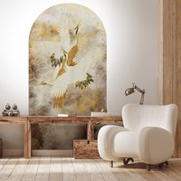 Beige Tsuru – Standard Bow Wallpaper