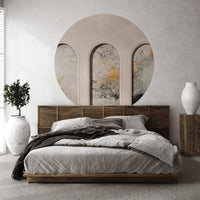 Libra Beige Fog – Tapeta Koło Standard