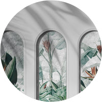 Libra Light Grey Rainforest – Tapeta Koło Standard