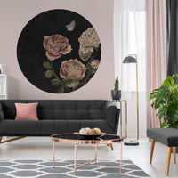 Rose Dream Black – Tapeta Koło Standard