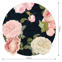 Roses Dark Blue – Tapeta Koło Standard