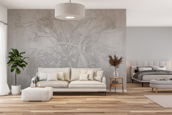 Grey Ombre Flower - Tapeta w standaryzowanych rolkach