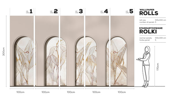 Libra Beige Lirio - Tapeta w standaryzowanych rolkach