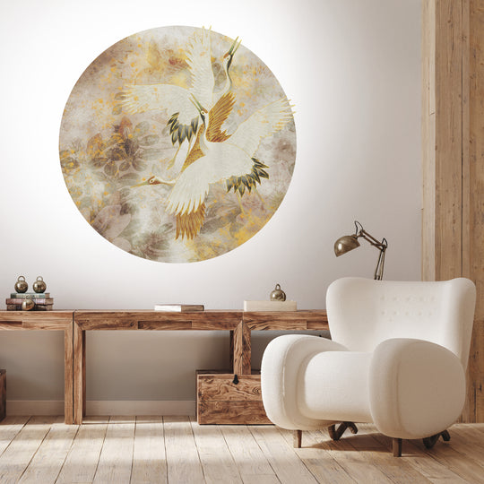 Tapeta Koło Beige Tsuru