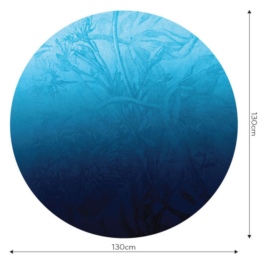 Blue Ombre Flower – Tapeta Koło Standard