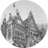 Town Hall B&W – Tapeta Koło Standard