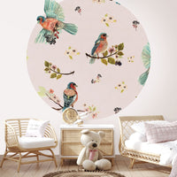 Uccello Cantante Pink – Tapeta Koło Standard