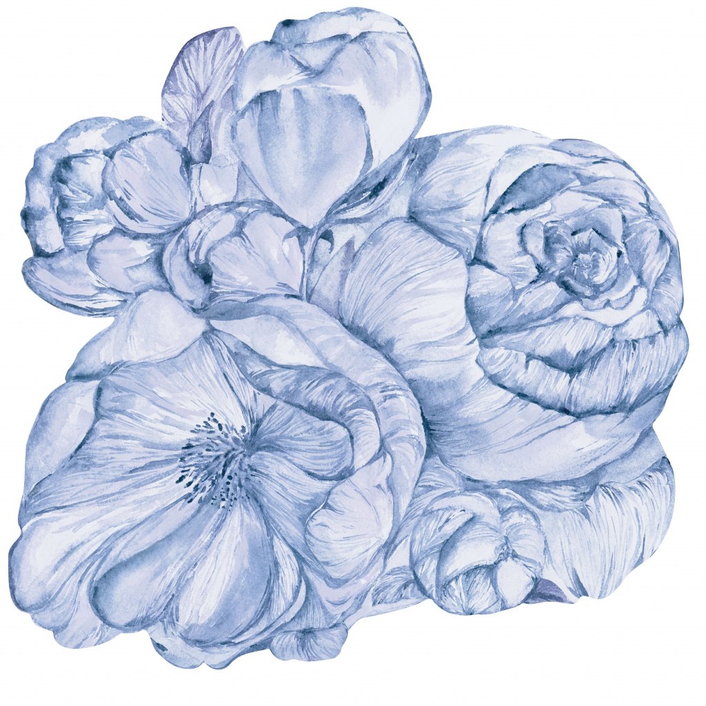 Brassica Blue – Tapeta Koło Standard