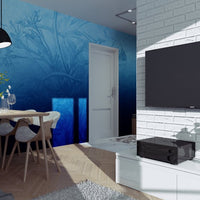 Blue Ombre Flower – Tapeta na wymiar