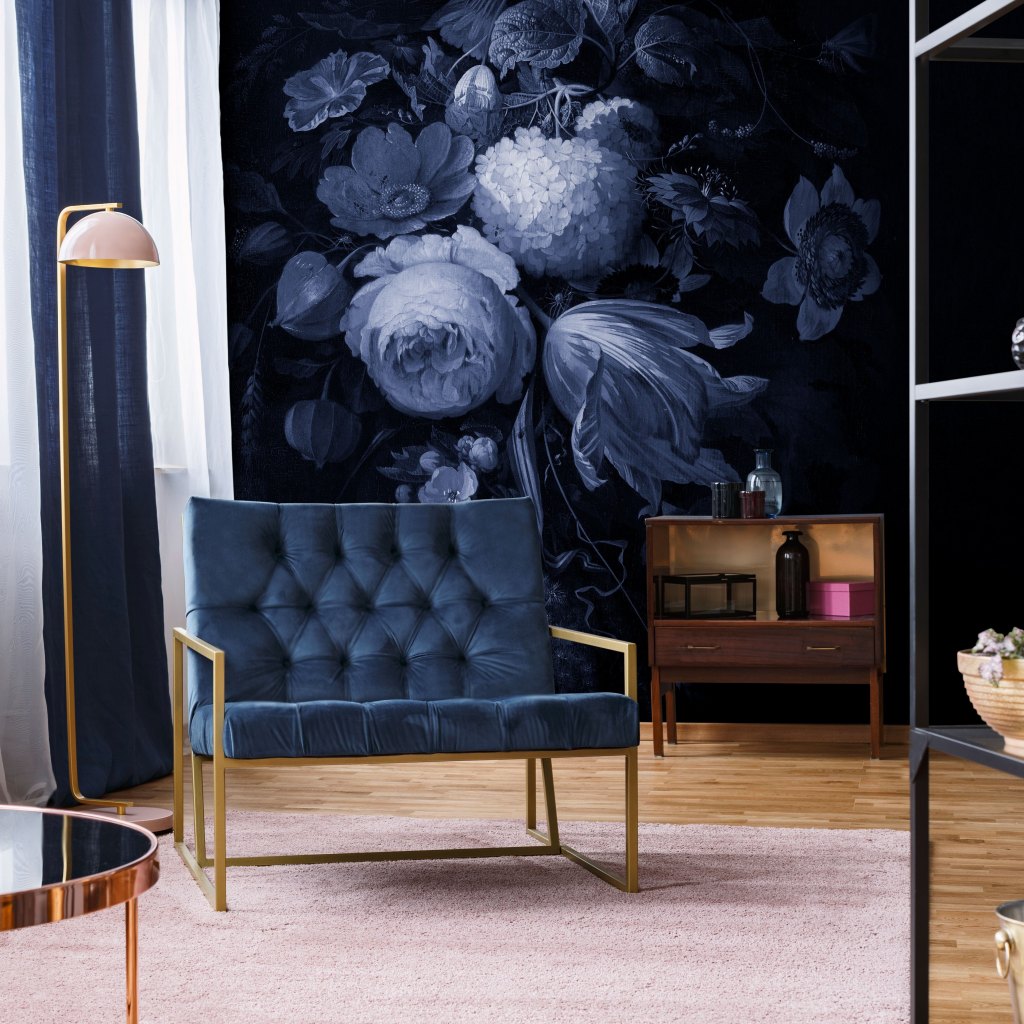 Boudoir Navy – Tapeta na míru