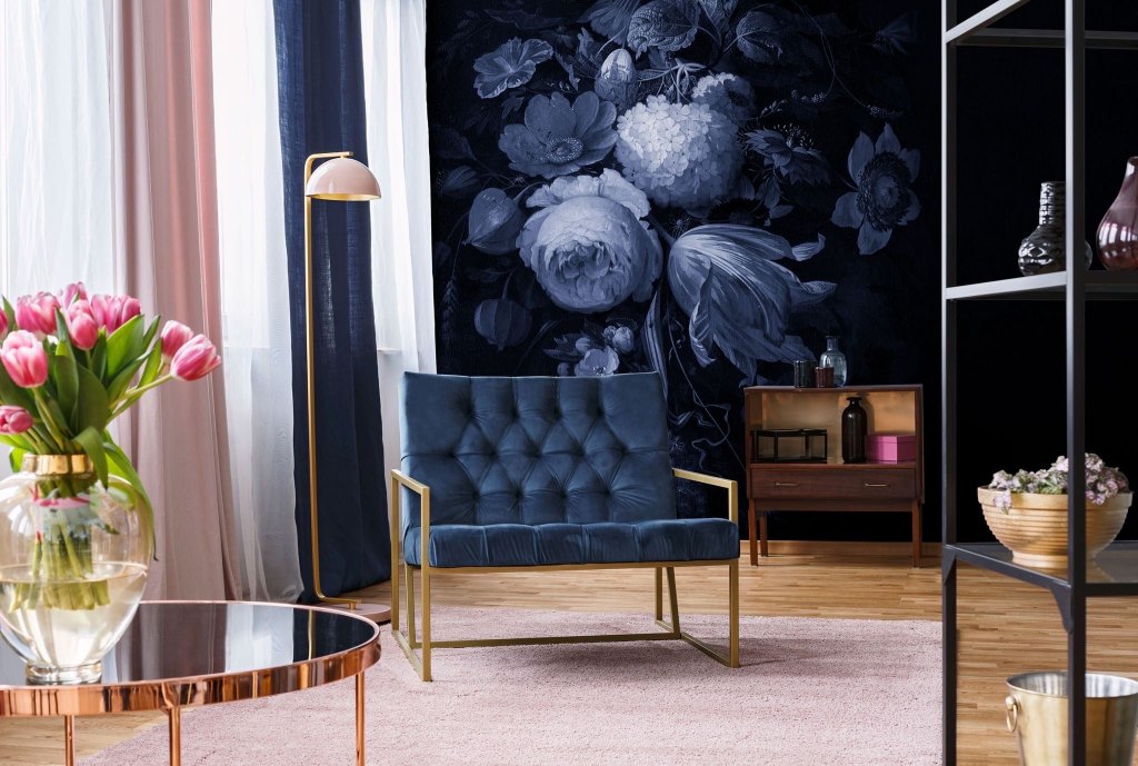Boudoir Navy – Tapeta na míru