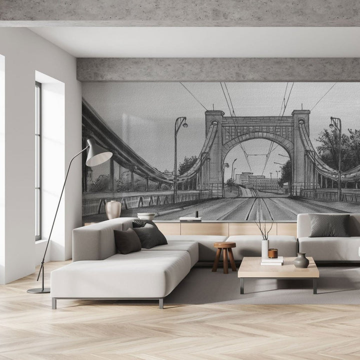 Bridge B&W – Tapeta na wymiar