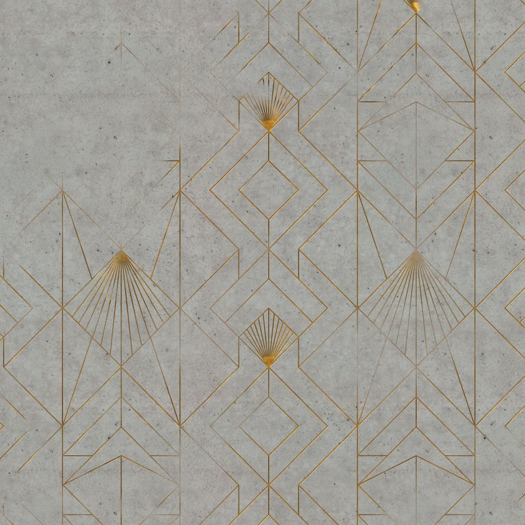 Concrete Fan Gold – Made-to-measure wallpaper