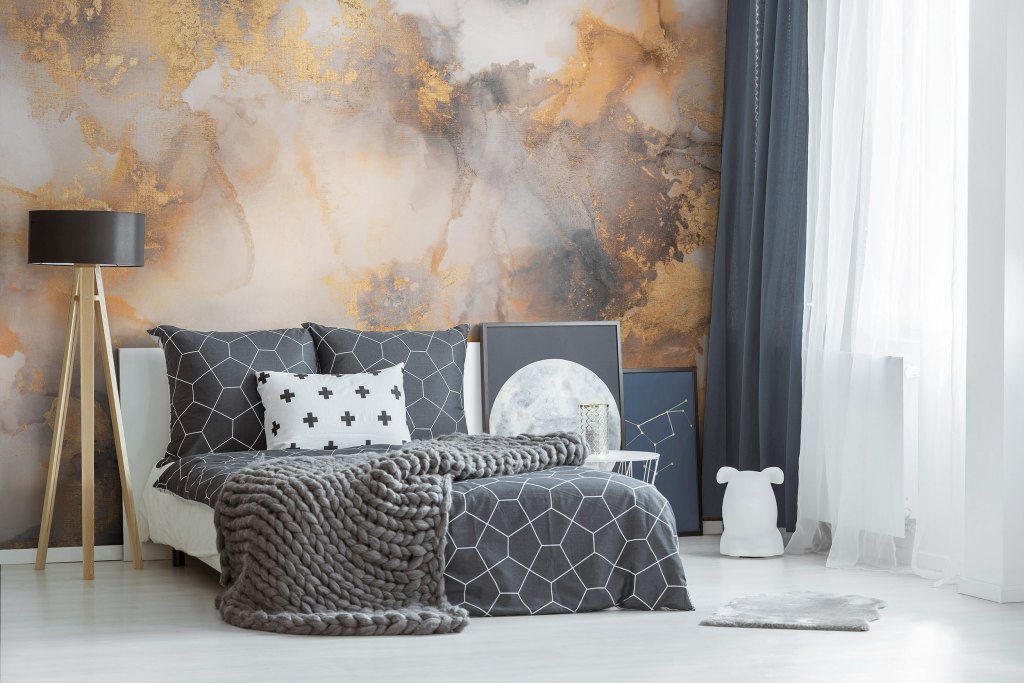 Dolce Vita Grey&Gold – Tapeta na míru