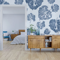 Foglia Navy – Tapeta na wymiar
