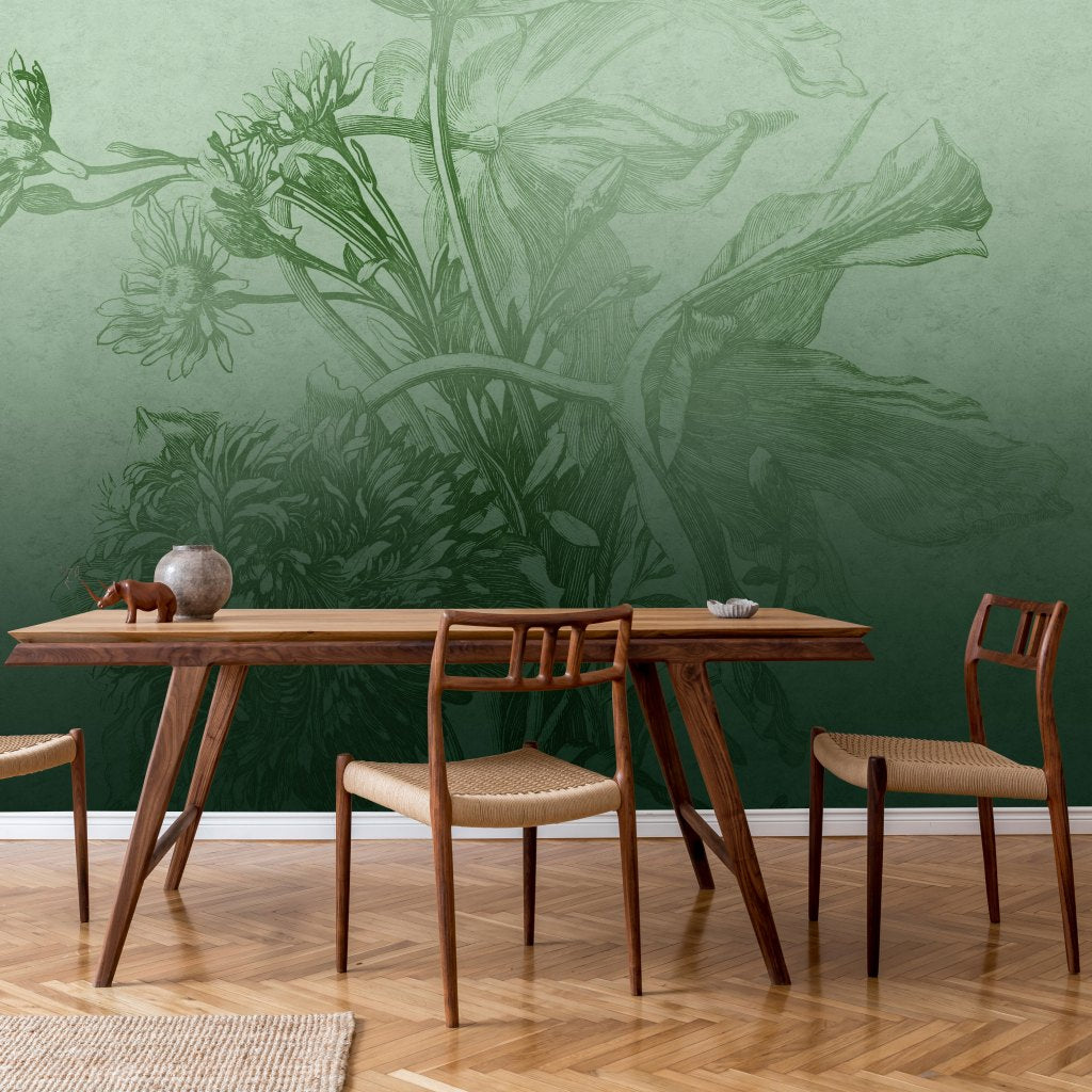 Green Ombre Flower – Tapeta na wymiar