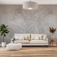 Grey Ombre Flower – Tapeta na wymiar