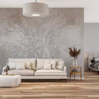 Grey Ombre Flower – Tapeta na wymiar