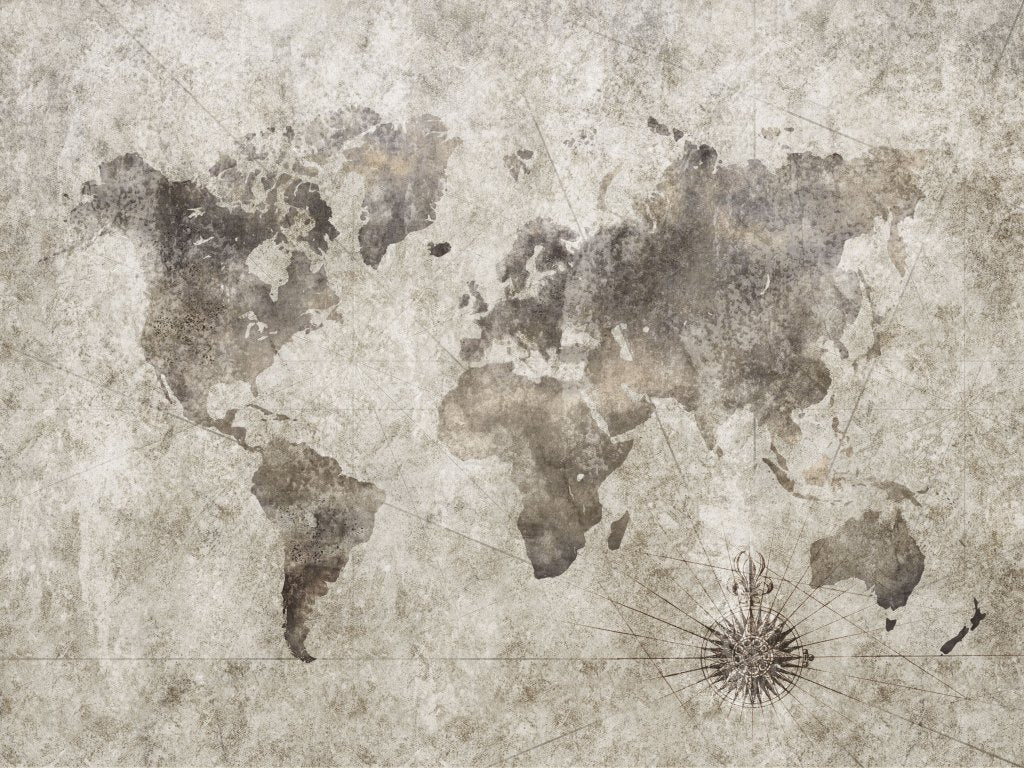 Grunge World Map – Tapeta na míru