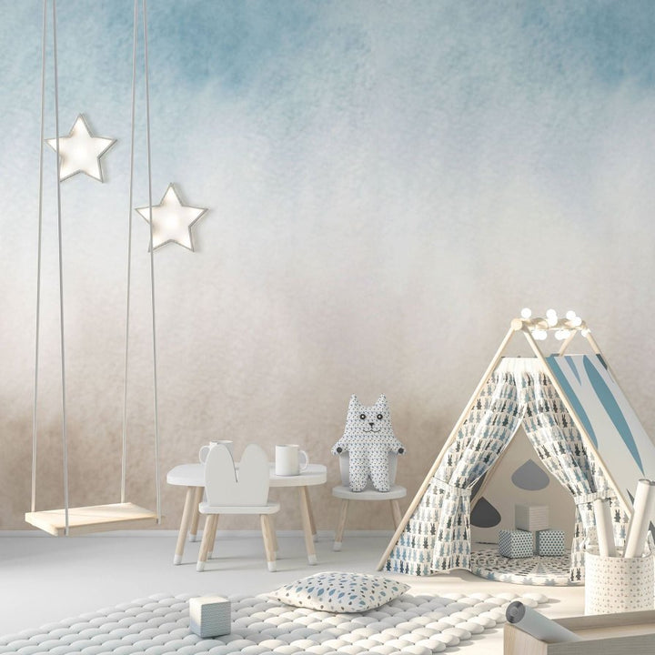 Ombre Beige&amp;Blue – Custom-made wallpaper