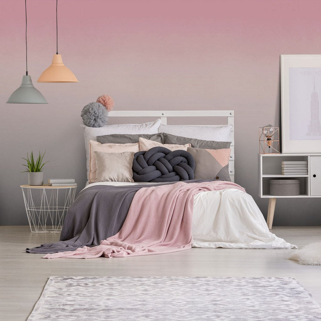 Ombre Pink&amp;Grey – Custom-made wallpaper