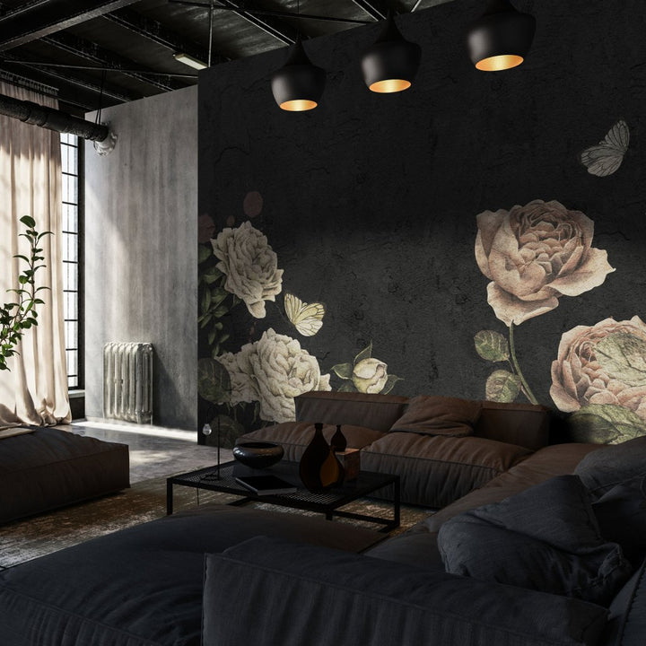 Rose Dream Black – Tapeta na wymiar