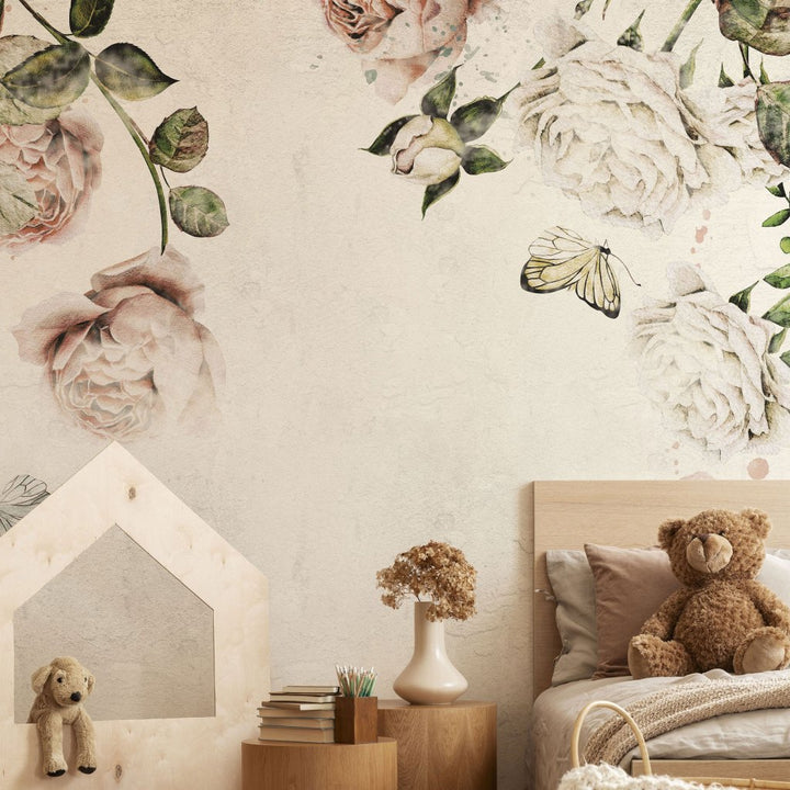 Rose Dream White – Tapeta na wymiar