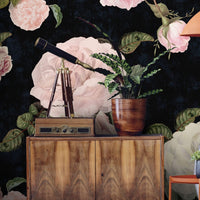 Roses Dark Blue – Custom-made wallpaper