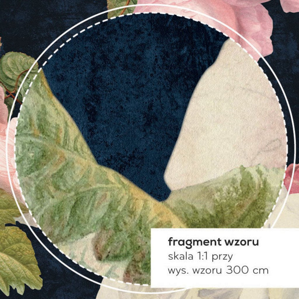 Roses Dark Blue – Custom-made wallpaper