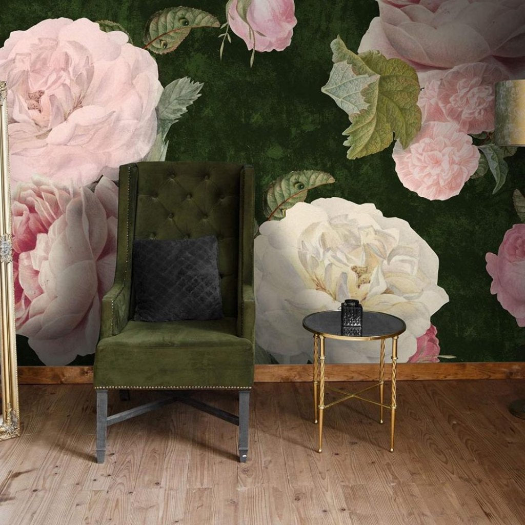 Roses Green – Tapeta na míru