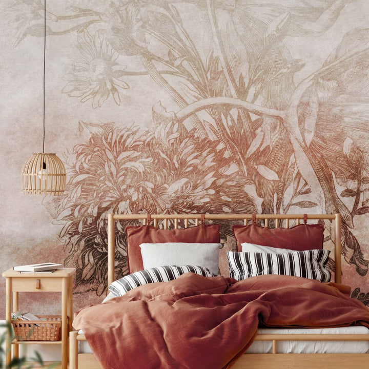 Rust Ombre Flower – Tapeta na míru