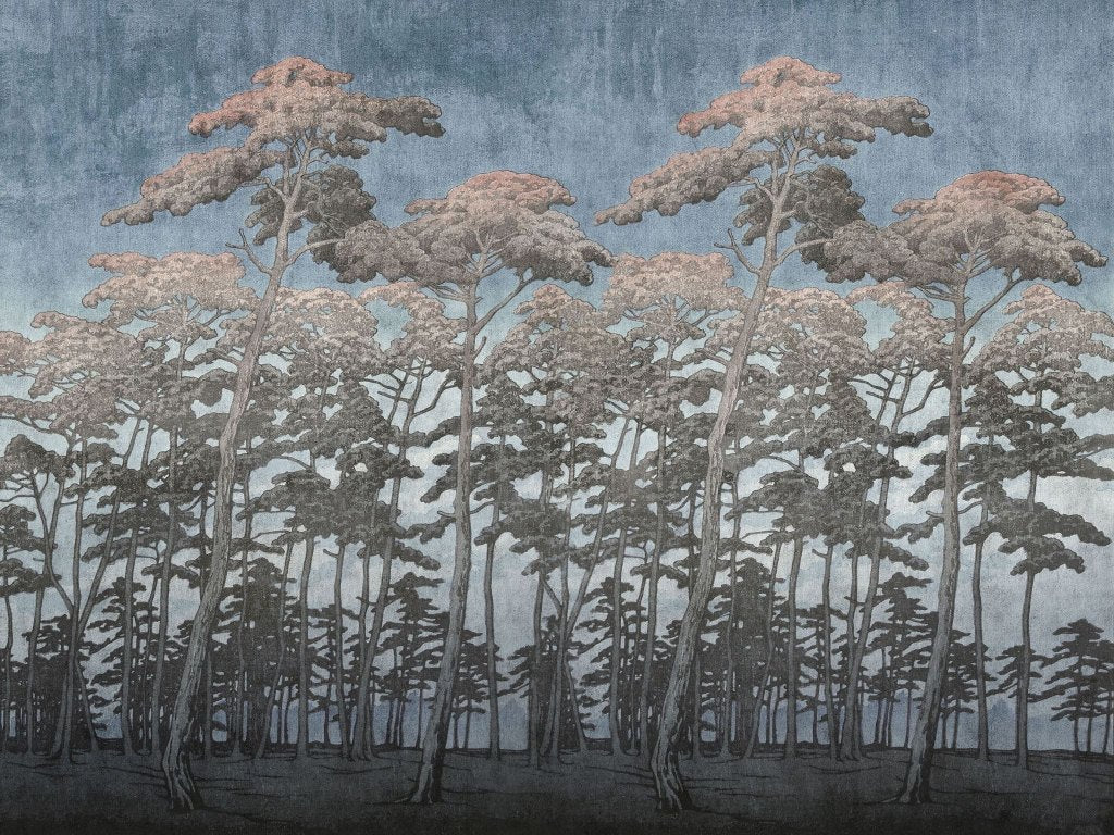 Secret Forest Blue – Tapeta na míru