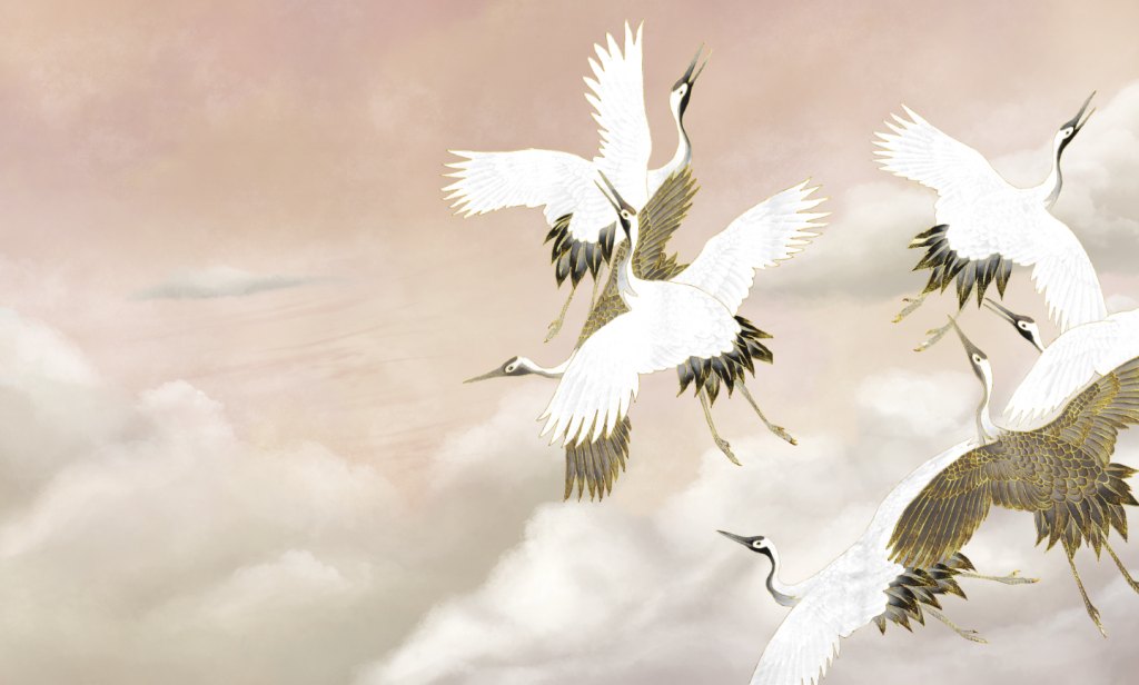 Taupe Tsuru – Tapeta na wymiar