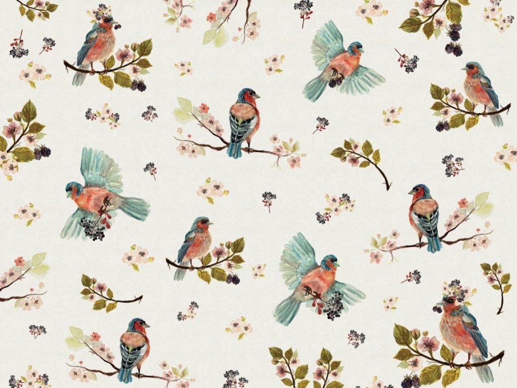 Uccello Cantante Cream – Tapeta na wymiar