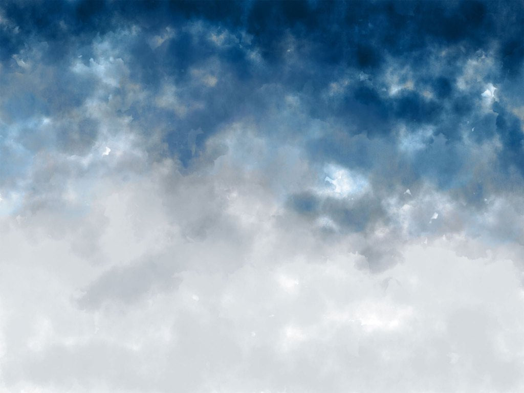 Watercolor Ombre Blue&Grey – Tapeta na wymiar