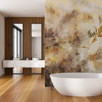 Beige Tsuru – Tapeta w rolkach