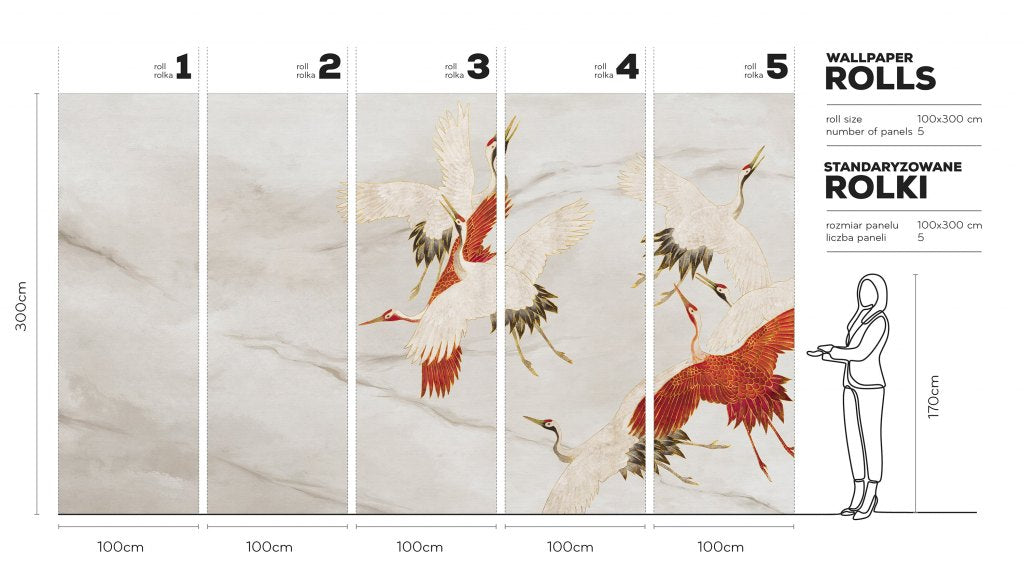 Creamy Tsuru – Tapeta w rolkach