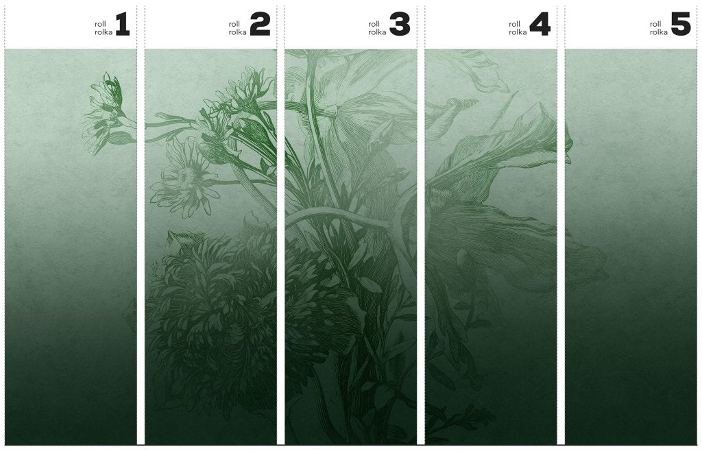 Green Ombre Flower – Tapeta w rolkach