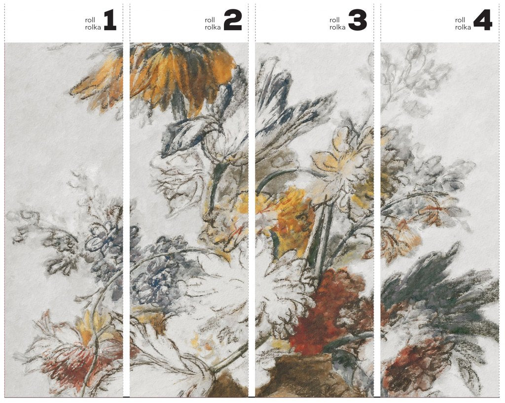Grey Classic Flower – Tapeta v rolích