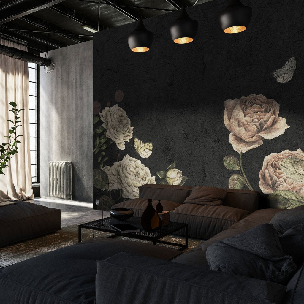 Rose Dream Black – Wallpaper Rolls 