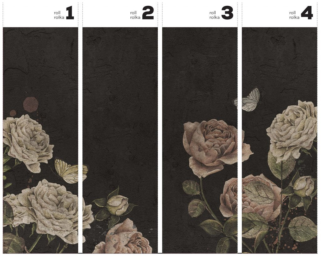 Rose Dream Black – Wallpaper Rolls 