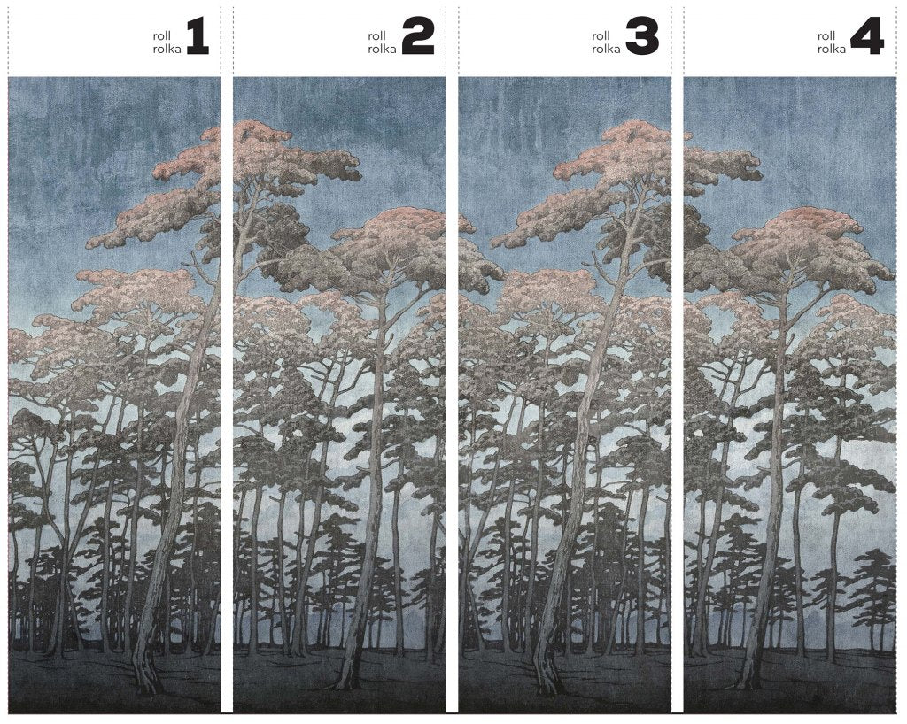 Secret Forest Blue – Tapeta w rolkach