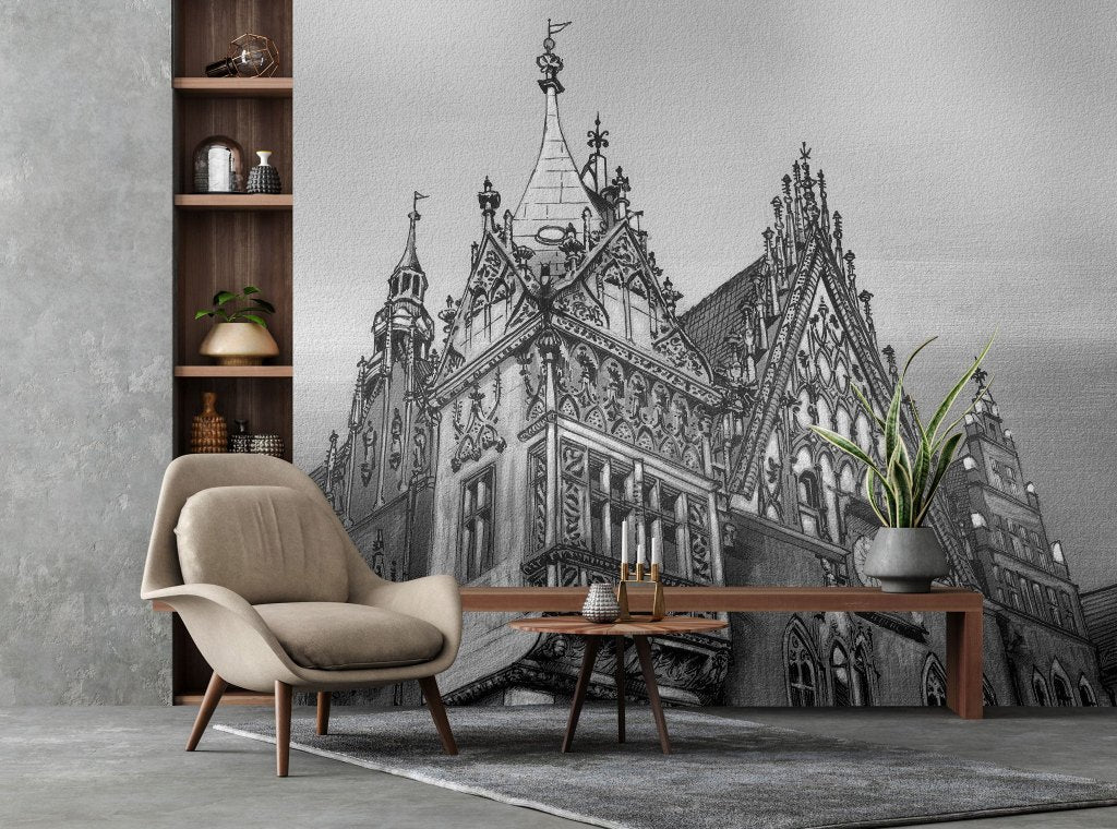 Town hall B&W – Tapeta w rolkach