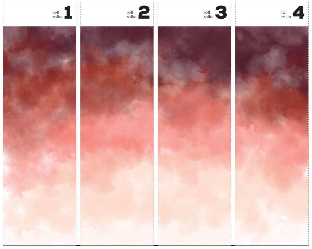 Watercolor Ombre Red – Tapeta w rolkach