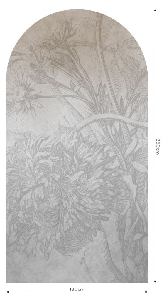 Grey Ombre Flower – Tapeta Łuk Standard