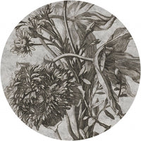 Grey Flower – Tapeta Koło Standard